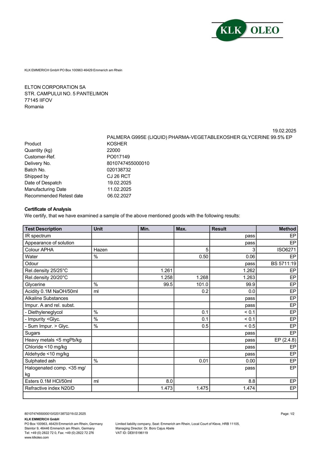 Ce este certificatul de analiza (CoA) si de ce este esential pentru producatori