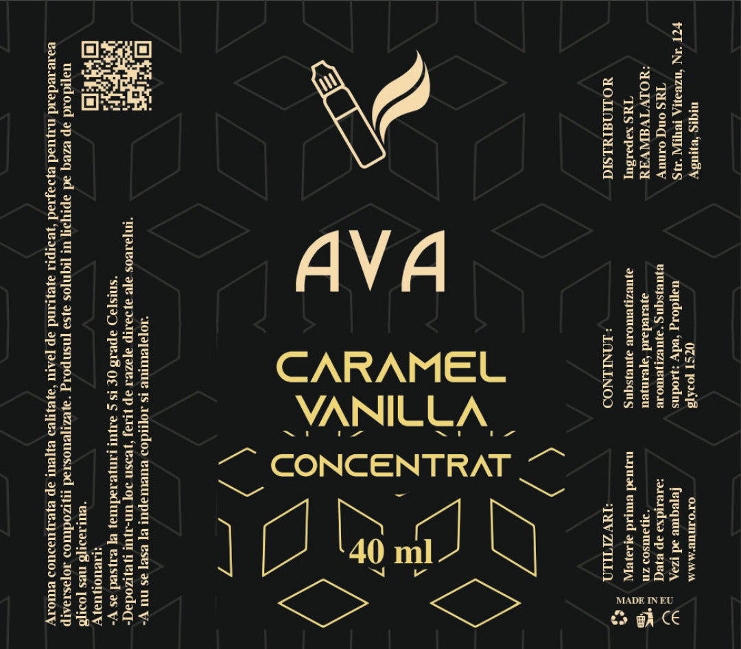 Sticla cu aroma naturala de caramel si vanilie.