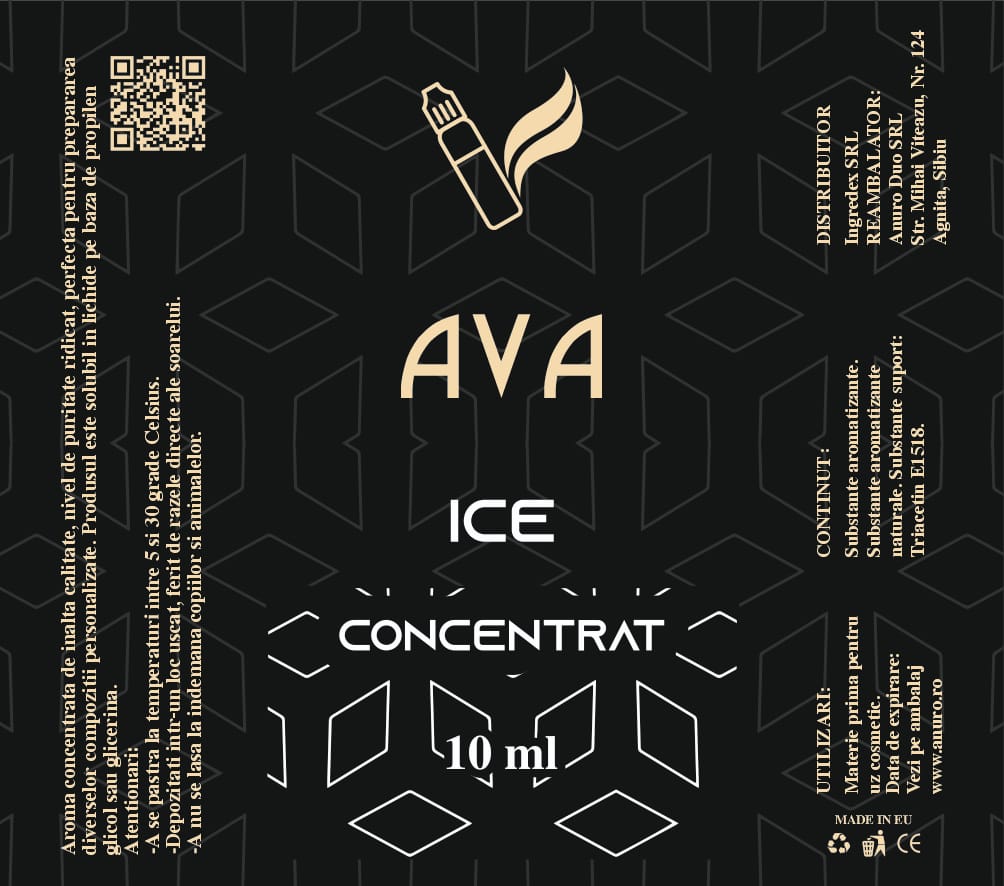 Aromă artificială ICE, conține propilen glicol!