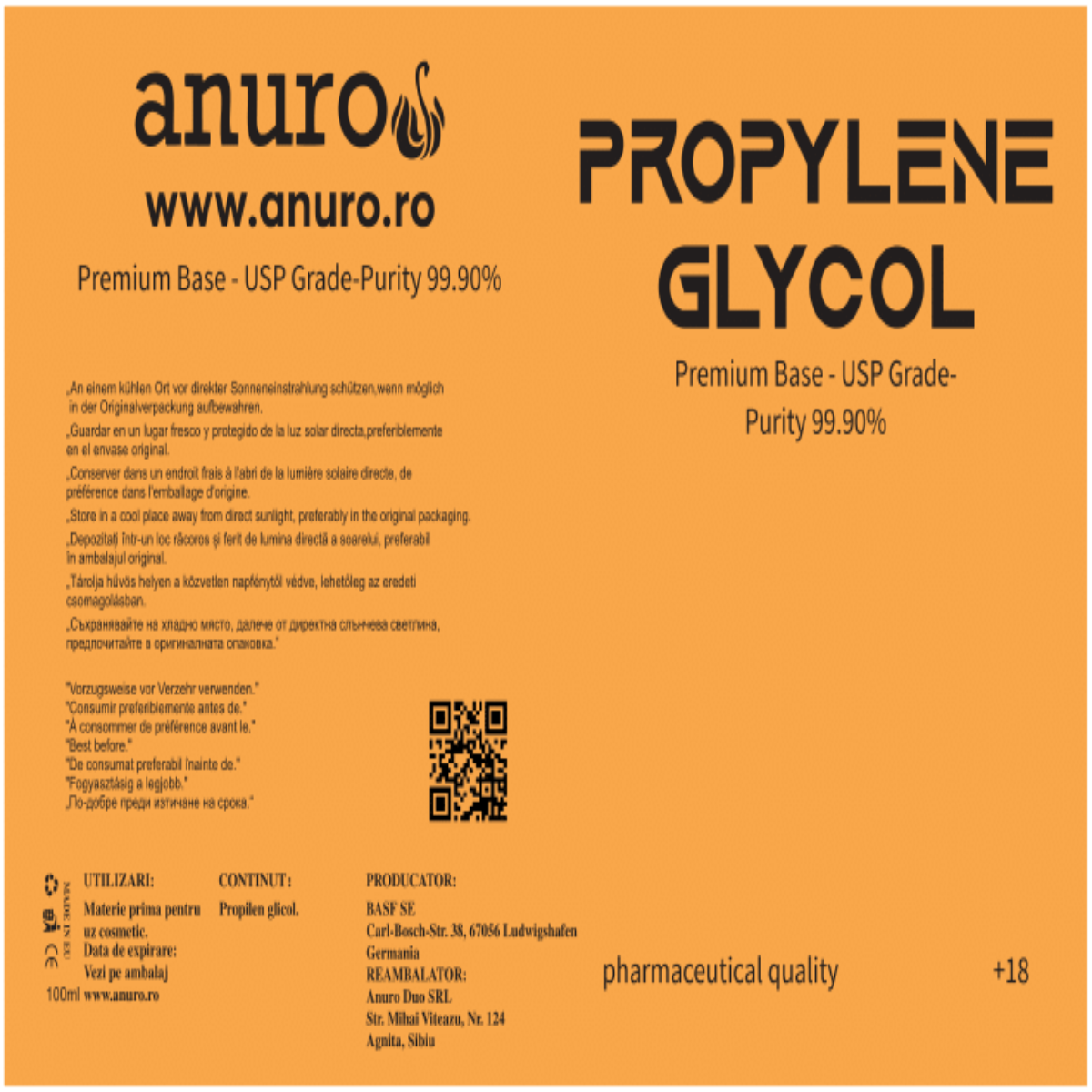 Propilen Glicol - 100 ml - Anuro 